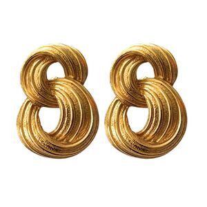 1987 Avon Modern Curves Chunky Twist Design - Clip Earrings - NIB